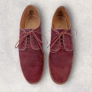 J SHOES Viceroy Red Suede Leather Blucher Oxford Shoes